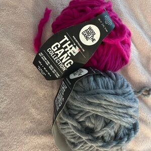 Two Skein of Wool and the Gang Wool in Hot Pink & Tweed Grey Skeins